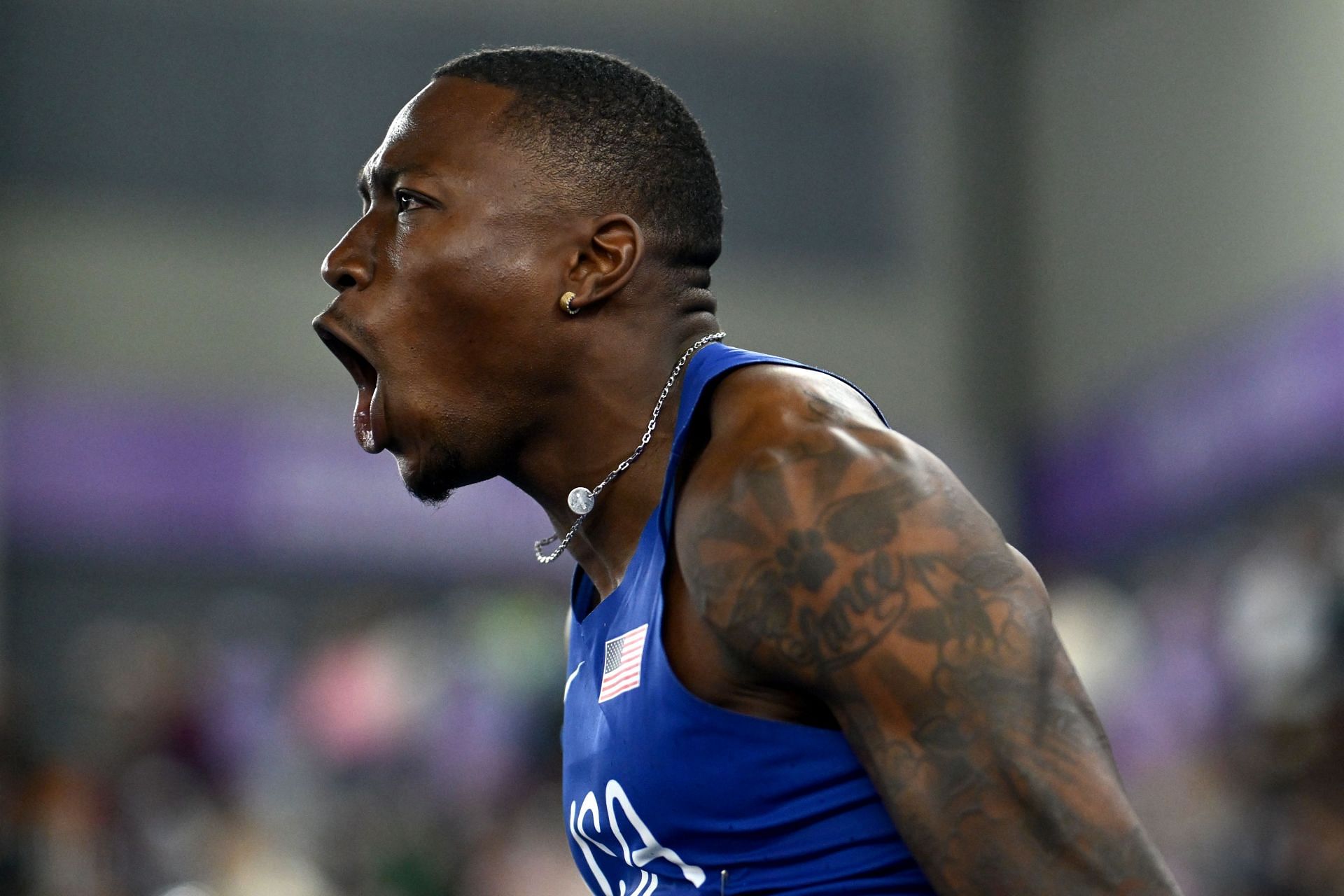 Grant Holloway at the World Athletics Indoor Championships Nanjing 2025 - Day 2 - Source: Getty
